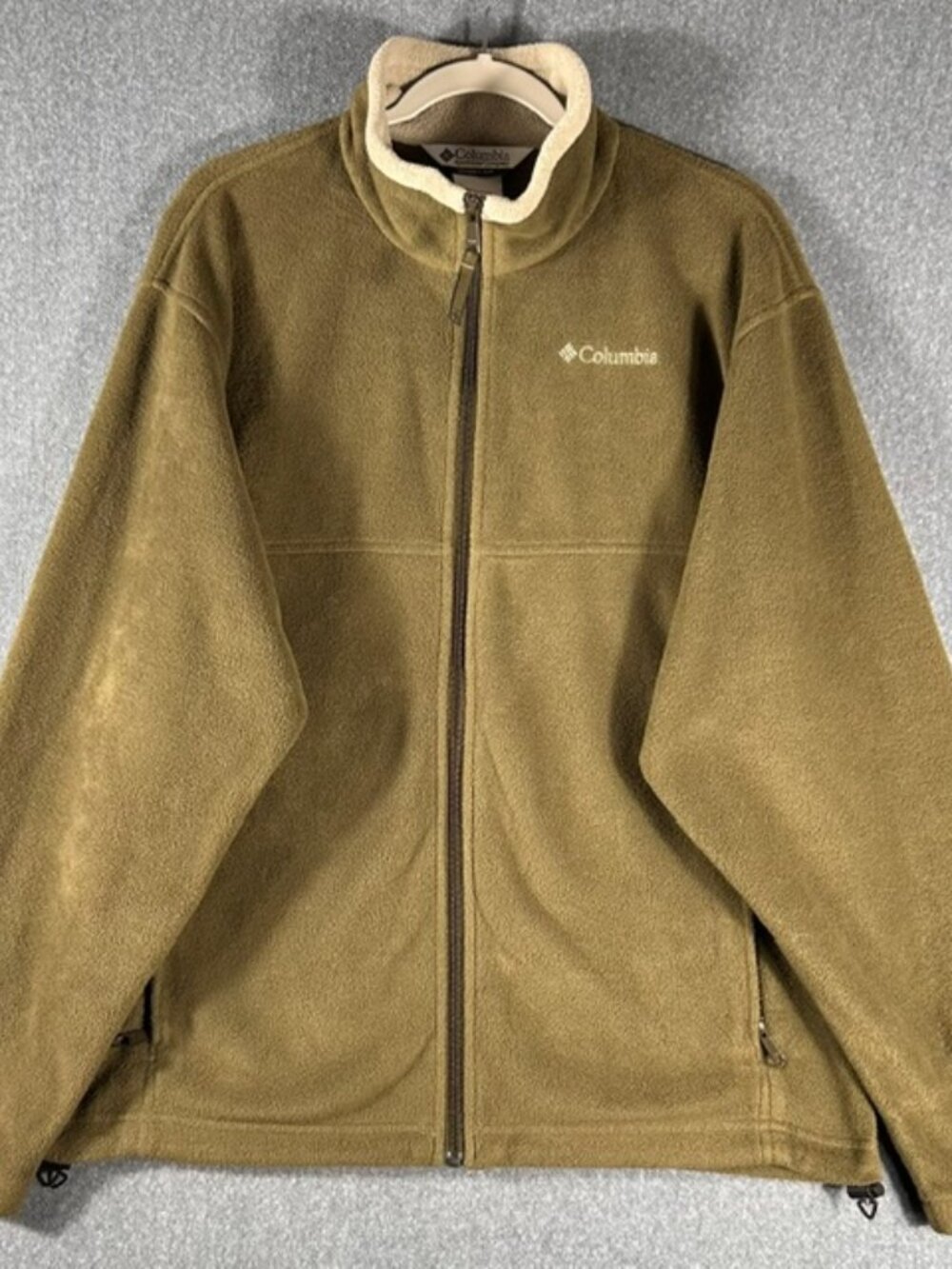 Columbia Steens Mountain Fleece Jacket Mens Sz Lg Olive Green Full Zip & Pockets